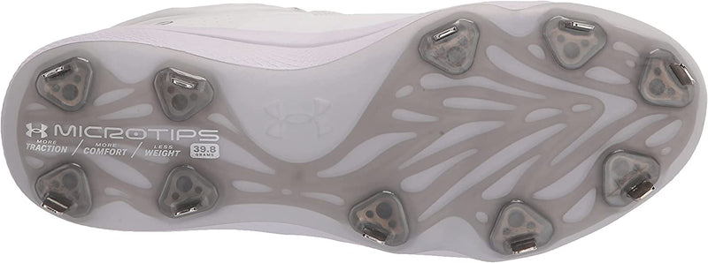 3024328 Under Armour Women's Glyde Mt Softball Shoe White 100 Size 8 - Like New