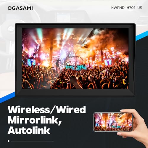 OGASAMI WIRELESS APPLE CARPLAY ANDROID AUTO PORTABLE CAR STEREO 7” - BLACK - Like New