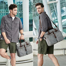 BOVIP LAPTOP BAG MEN 15.6" MESSENGER BAG WATER RESISTANT CANVAS - GRAY - Like New