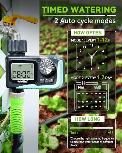 RAINPOINT SPRINKLER TIMER PROGRAMMABLE WATER GARDEN HOSE ITV105 - GRAY - Brand New