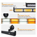 Xprite 18" COB LED Emergency Traffic Advisor Strobe Light Bar, White & Amber - Brand New