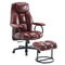 ATMILD OFFICE CHAIR BIG AND TALL HIGH BACK EXECUTIVE CHAIR WITH OTTOMAN - BROWN - Like New