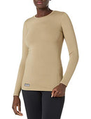 UNDER ARMOUR WOMEN'S UA TACTICAL CREW BASE LONG SLEEVE SHIRT, FEDERAL TAN L - Brand New