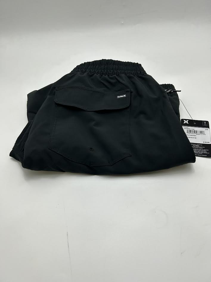 HURLEY SOLID VOLEY SWIM SHORT - SIZE: MEN L - BLACK - Brand New