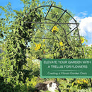 7 FT. EXTRA TALL POLYETHYLENE COATED STAINLESS STEEL GARDEN ARCH TRELLIS - BLACK - Like New