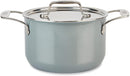ALL-CLAD FUSIONTEC CERAMIC SOUP POT 4 QUART INDUCTION OVEN BROILER - PLATINUM - Like New