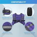 ZELUS WEIGHTED VEST, 12LB WEIGHT VEST WITH REFLECTIVE STRIPE - PURPLE - Like New