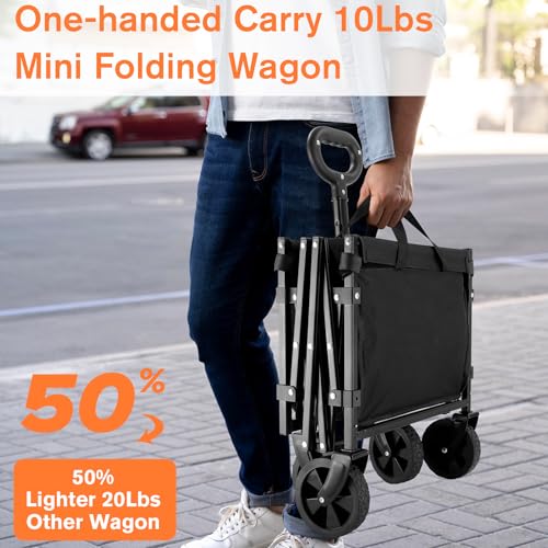 WSICSE 200LBS COLLAPSIBLE WAGON SMALL WAGONS FOLDABLE LIGHTWEIGHT - BLACK - Like New