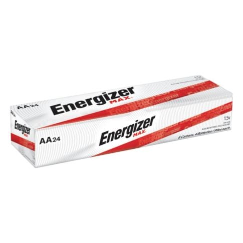 ENERGIZER MAX AA ALKALINE BATTERIES, PACK OF 24 BATTERIES - SILVER - Brand New