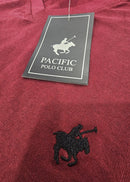 PACIFIC POLO CLUB MEN'S LONG SLEEVE T-SHIRT - SIZE: MEN XL - BURGUNDY - V NECK - Like New