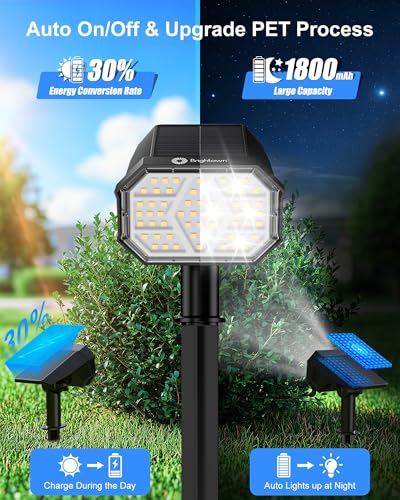 Brightown 4Pack Solar Spot Lights Outdoor with 58 LED & 1800mAh - Brand New