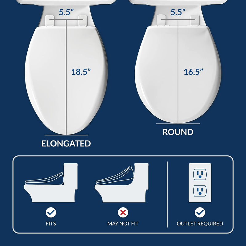 BioBidet Ultimate 770 Bidet Toilet Seat Round, Infinity Lid, Stainless Nozzle - Like New