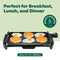 BELLA ELECTRIC GRIDDLE WITH CRUMB TRAY SMOKELESS INDOOR GRILL ZJ-8603 - BLACK - Like New