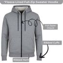 GALAXY BY HARVIC MENS FULL ZIP FLEECE HOODED SWEATSHIRT - SIZE 2XL - CHARCOAL - Brand New