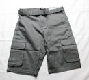 RUGGED TRAIL MEN'S CARGO 4-WAY STRETCH BELTED SHORTS - SIZE: MEN 34 - GRAY - Brand New