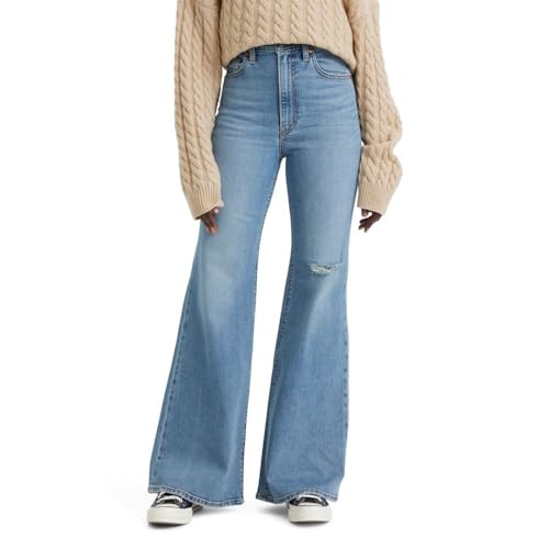 LEVI'S WOMEN'S RIBCAGE BELL BOTTOM JEANS SIZE 32 RINGING BELLS - Brand New