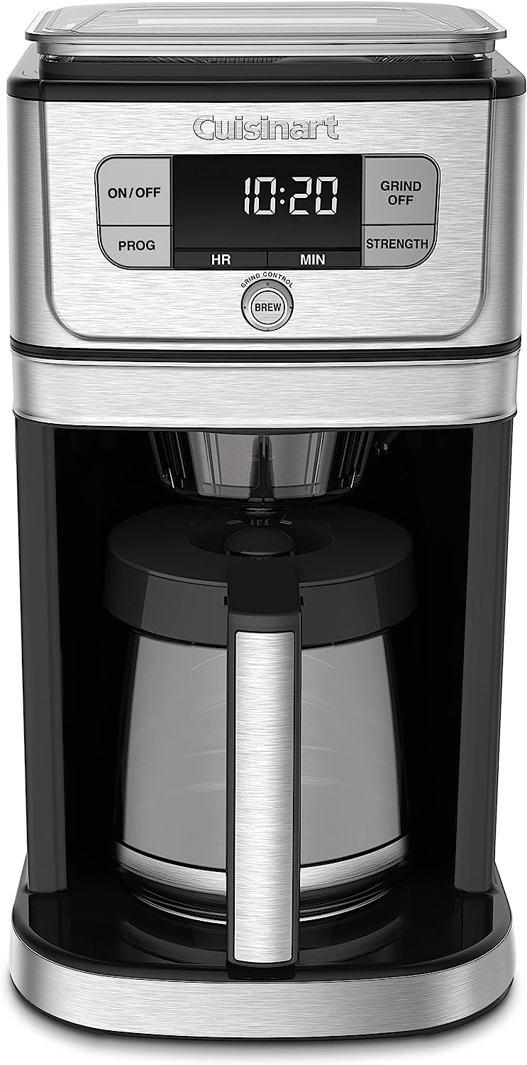 Cuisinart DGB-800FR Automatic 12 Cup Burr Grind Brew Glass Coffeemaker - Silver Like New