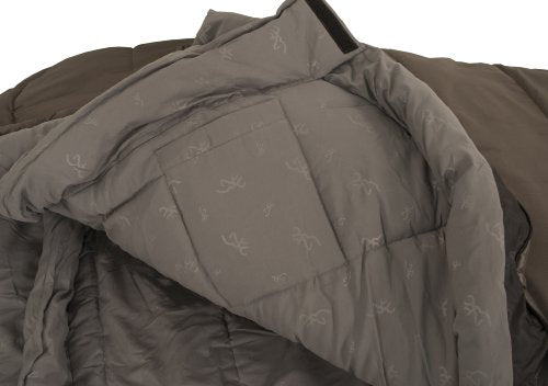 BROWNING CAMPING KENAI -20 DEGREE WIDE MUMMY SLEEPING BAG 40" X 86" - CLAY/BLACK - Like New