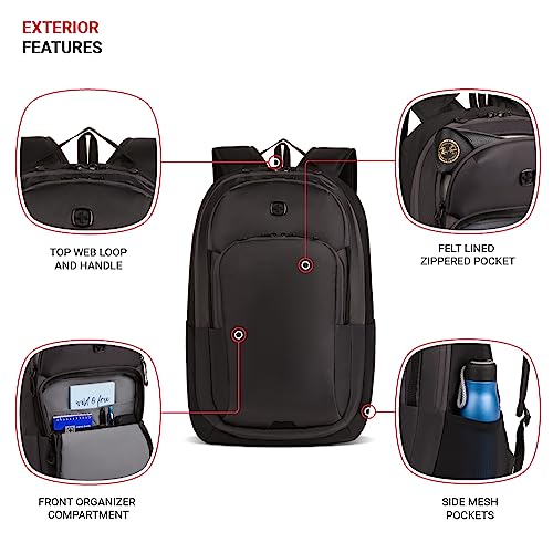8171204416 SwissGear MetroEdge 18.5" Backpack, 8171204416, Black/Charcoal - Brand New
