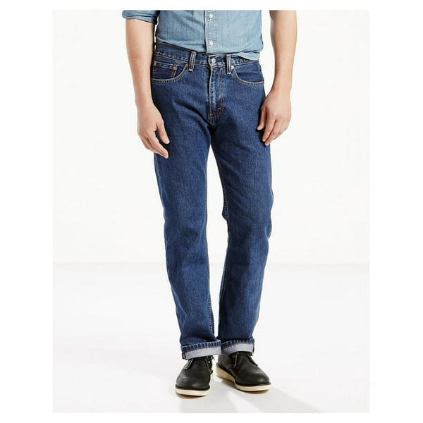 LEVI'S MEN'S BIG & TALL 505 REGULAR FIT JEANS - SIZE: MEN 46X32 - DARK DENIM - Brand New