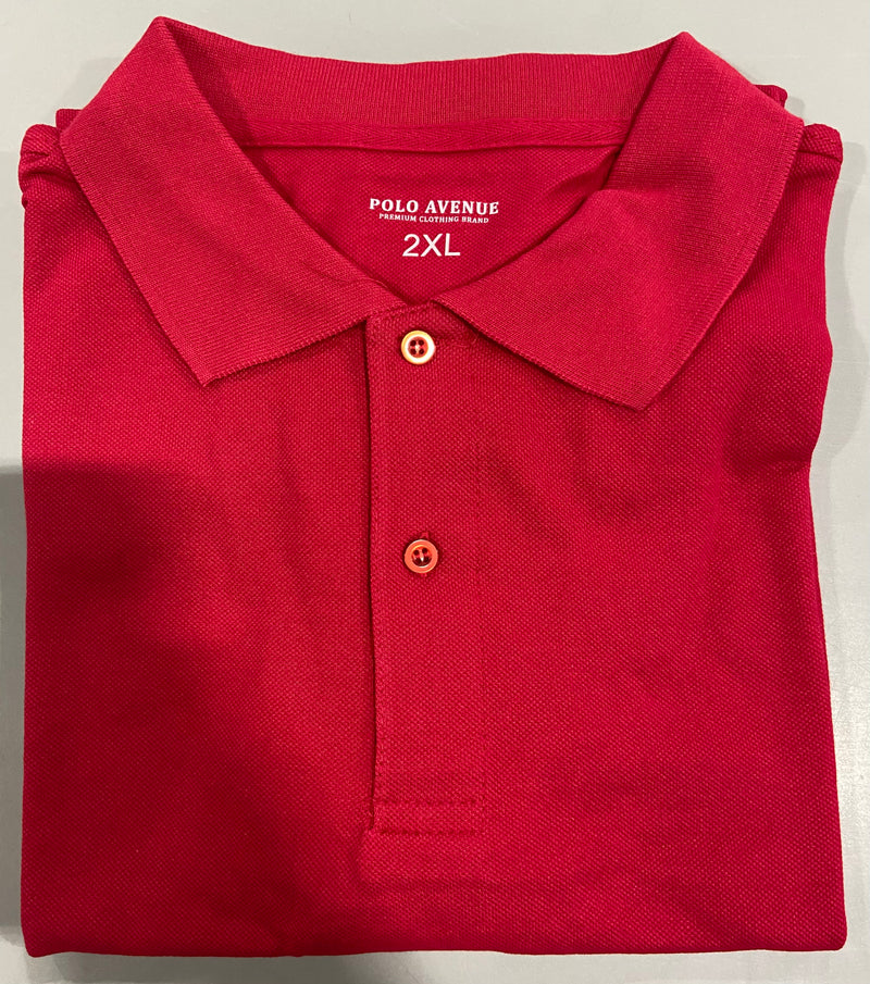 POLO AVENUE MEN'S - SIZE: MEN 2XL - RED - Brand New