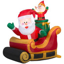 GEMMY INFLATABLE SANTA WITH SLEIGH - MULTI - Like New