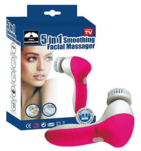 TWO ELEPHANTS 5-IN-1 SMOOTHING FACIAL MASSAGER LS-SFM-11593 - PINK - Like New