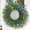 TOWPONICS 4 INCH NORFOLK PINE WREATH LIGHTS MODERN CHRISTMAS WREATH - GREEN - Like New