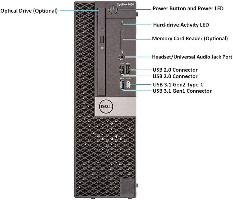 Dell Optiplex 7060 SFF Desktop, i7-8700 32GB 1TB SSD - Black - Scratch & Dent