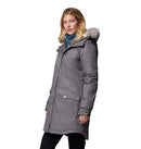 179975 COLUMBIA WOMEN SUTTLE MOUNTAIN LONG JACKET SIZE L CITY GRAY - Like New