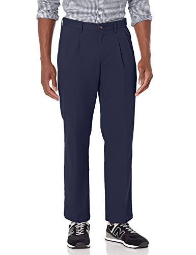 AMAZON ESSENTIALS MEN'S CLASSIC-FIT WRINKLE-RESISTANT PLEATED CHINO PANT - Brand New