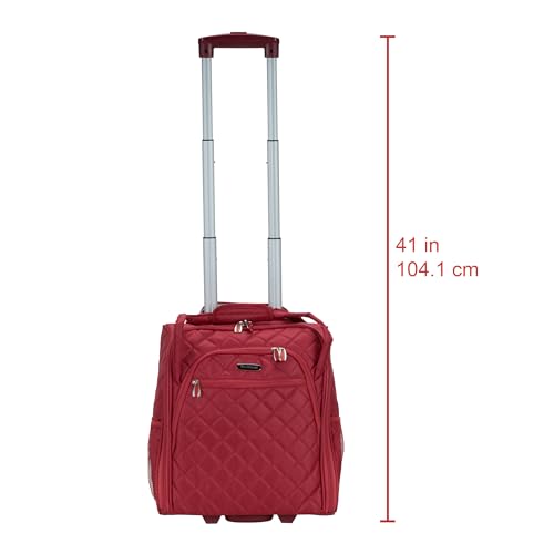 ROCKLAND MELROSE UPRIGHT WHEELED UNDERSEATER LUGGAGE CARRY-ON 15-INCH - RED - Like New