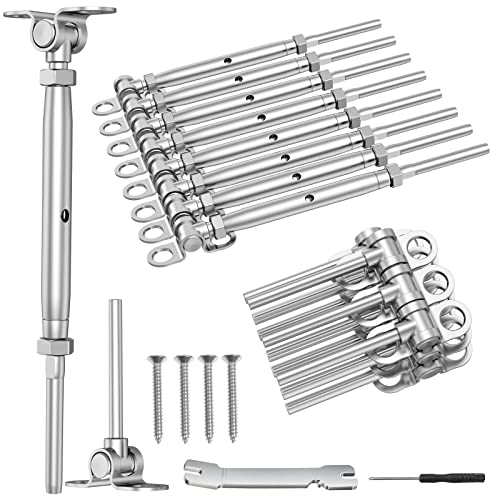 BLIKA 10PAIRS 1/8" CABLE RAILE SWAGE TOGGLE TURNBUCKLE HARDWARE BL025 SILVER - Brand New