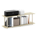 FURINNO TURN-N-TUBE NO TOOLS MODERN RECTANGLE SIDE TABLE, BAUHAUS OAK/BEIGE - Like New