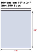 IMBAPRICE 250 - 19X24 PREMIUM MATTE FINISH WHITE POLY MAILERS BELGIAN BLUE - Brand New