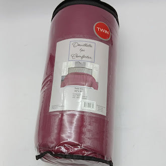 DOUILLETTE 1PC COMFORTER, TWIN SIZE 66X86, 100% POLYESTER - BURGUNDY - Brand New