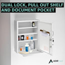 AdirMed White Locking Medication Cabinet - 999-06-WHI - WHITE - Like New