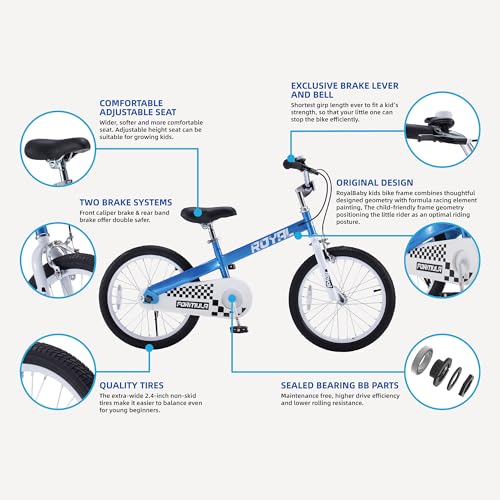 RoyalBaby Formula Kids Bike 20 Inch Wheel Bicycle with Kickstand Ages 7+ - Like New