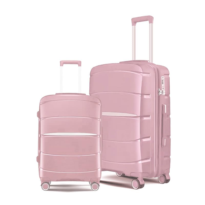 Fancial Expandable Luggage with Spinner Wheels, AT01057-2PC, Pink, 2-Piece Set - Like New