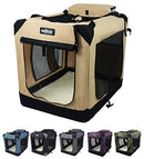 EliteField 3-Door Folding Soft Dog Crate (36" L x 24" W x 28" H, 2YR WTY -Beige) - Brand New