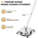 NEZION 14" PRESSURE WASHER SURFACE 4 WHEELS, STAINLESS STEEL HOUSING 4000 PSI - Like New