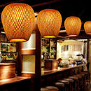 OSALADI Bamboo Lamp Retro Japanese Style Rattan Pendant Lights Hanging Lamp - Brand New