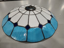 GENERIC STAINED GLASS CEILING LIGHT, 16IN - BLUE/WHITE - Like New