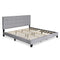 FURINNO LAVAL BUTTON TUFTED UPHOLSTERED PLATFORM BED FRAME - KING, GLACIER - Like New