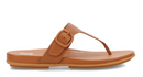 FITFLOP GRACIE RUBBER-BUCKLE LEATHER TOE-POST SANDAL - SIZE: WOMEN 8 - LIGHT TAN - Like New