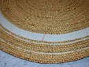 VE-RUG-VIPANTH-EXPORTS-BEIGE-WHITE-LINE-6-FEET-ROUND-72-X-72-INCHES - Brand New