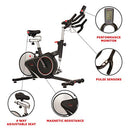 SUNNY HEALTH & FITNESS MAGNETIC BELT DRIVE PREMIUM INDOOR CYCLING BIKE - SILVER - Like New