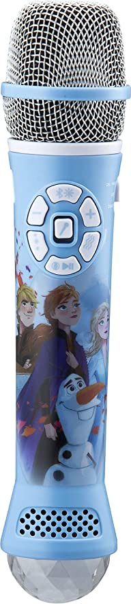 eKids Disney Frozen 2 Bluetooth Karaoke Microphone LED Lights FR-B23v9MOLB BLUE - Like New