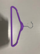 GENERIC FUZZY VELVET SMALL HANGERS WITH METAL HOOK 11" X 7" (3 PACK) - PURPLE - Like New