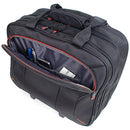 alpine swiss Men's Rolling Briefcase Wheels Roller 17" Laptop Case - Black - Like New